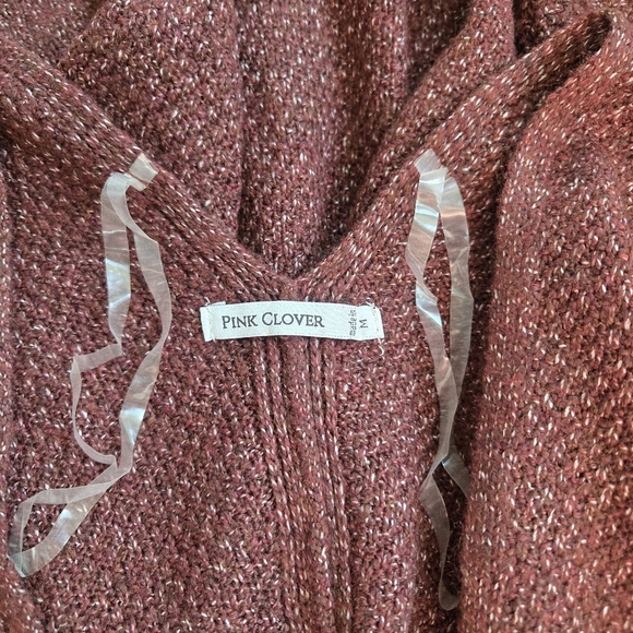 NWT Pink Clover Stitch Fix Burgundy Wine Cocoon Sweater Cardigan Medium - Picture 7 of 7